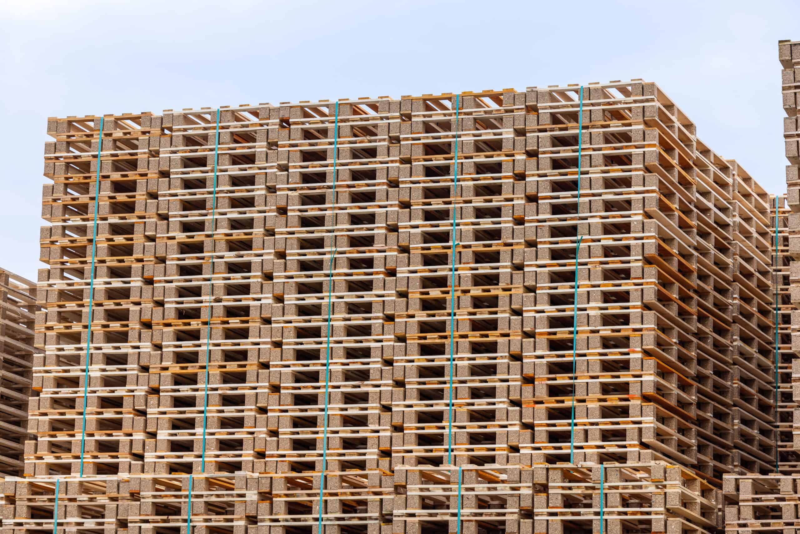 Massive stack of wooden pallets